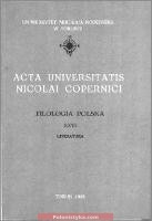 Acta Universitatis Nicolai Copernici: Filologia Polska (1959-2006)