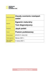 Egzamin maturalny, język polski (poziom podstawowy). Zasady oceniania rozwiązań zadań. (2021)